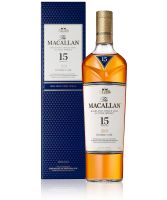 The Macallan 15 Year Old Double Cask Speyside single malt Scotch whisky bottle and gift box image.