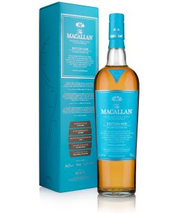The Macallan Edition No. 6 Speyside single malt Scotch whisky limited edition bottle and gift box image.
